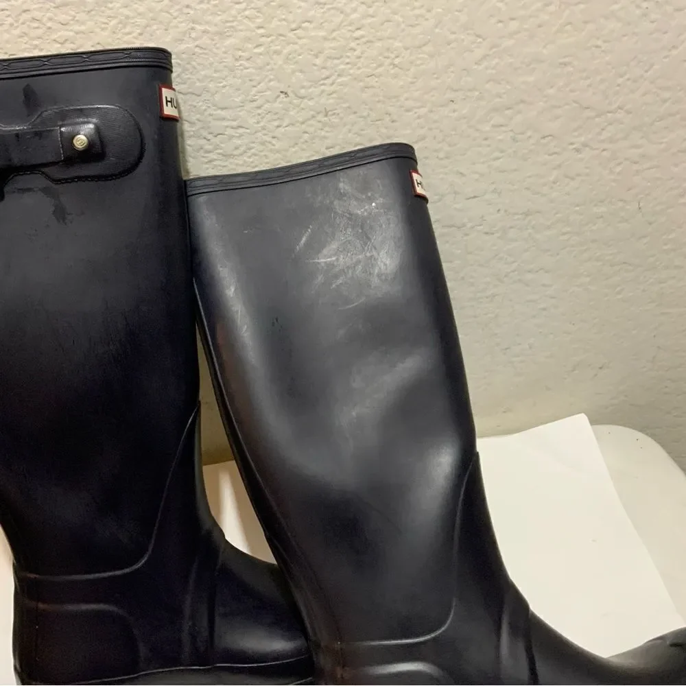 Hunter Original Tall Wellington Purple Rain Boots Size 9 women / 8 Men